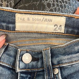 Size 24 Rag n' Bone skinny jeans blue distressed
